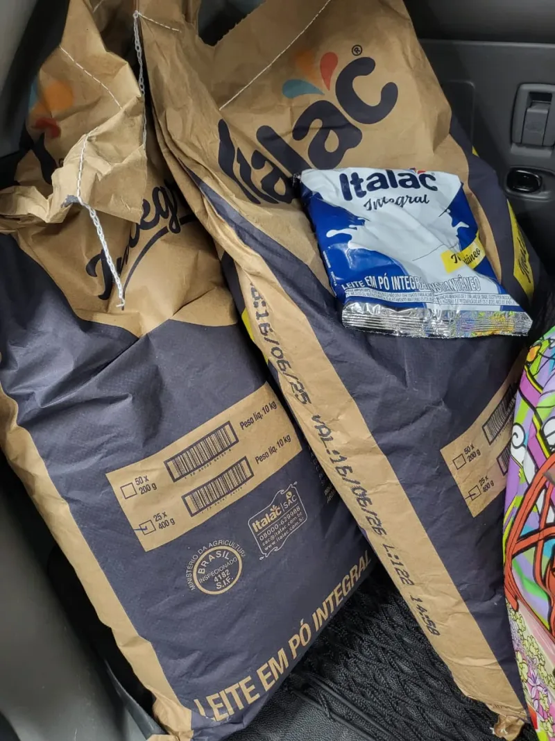 Leite em pó integral arrecadado na campanha